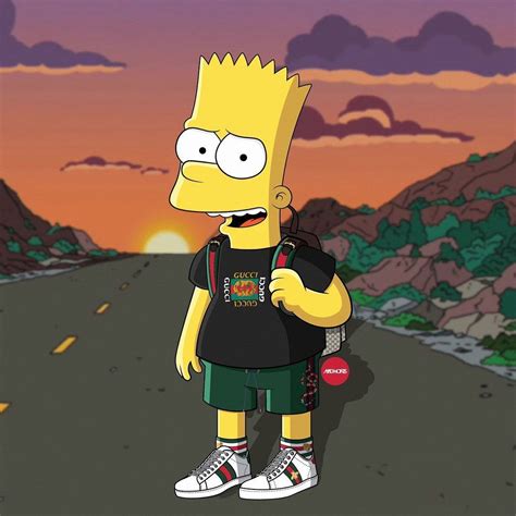 black bart simpson dressed in gucci